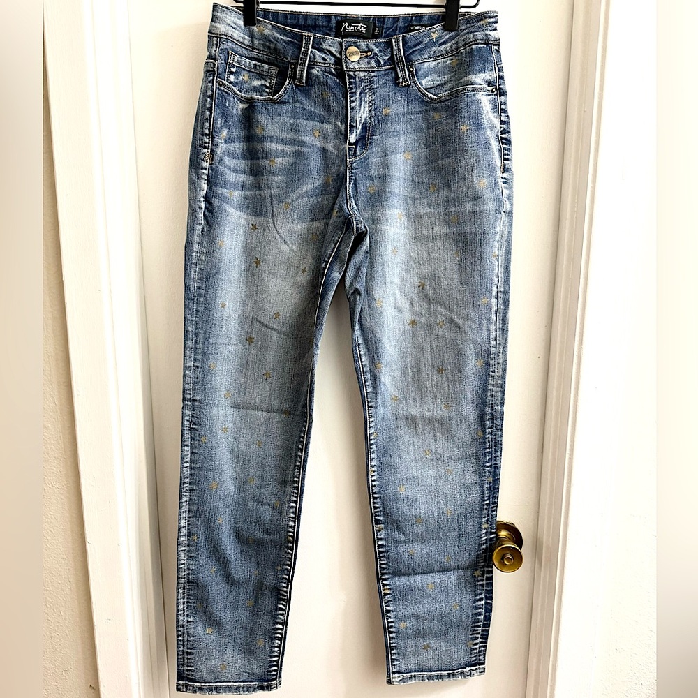 Nanette Lepore Star Print Thompson Boyfriend Jeans size 8
